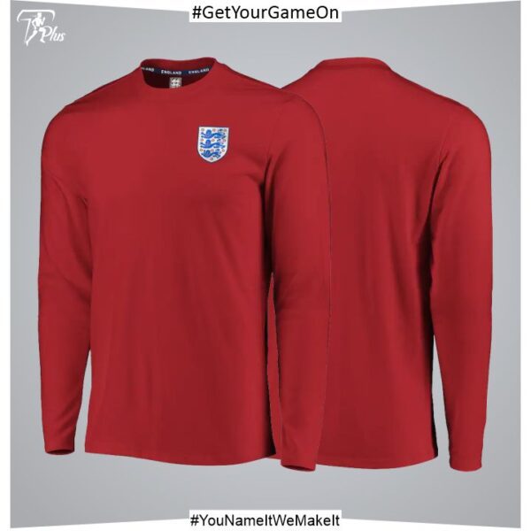 England Small Crest Long Sleeve T-Shirt - Red - Men's 2022-23
